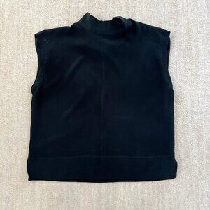 Everlane 100% Silk Boxy Sleeveless Tie Neck Black Blouse Top 4